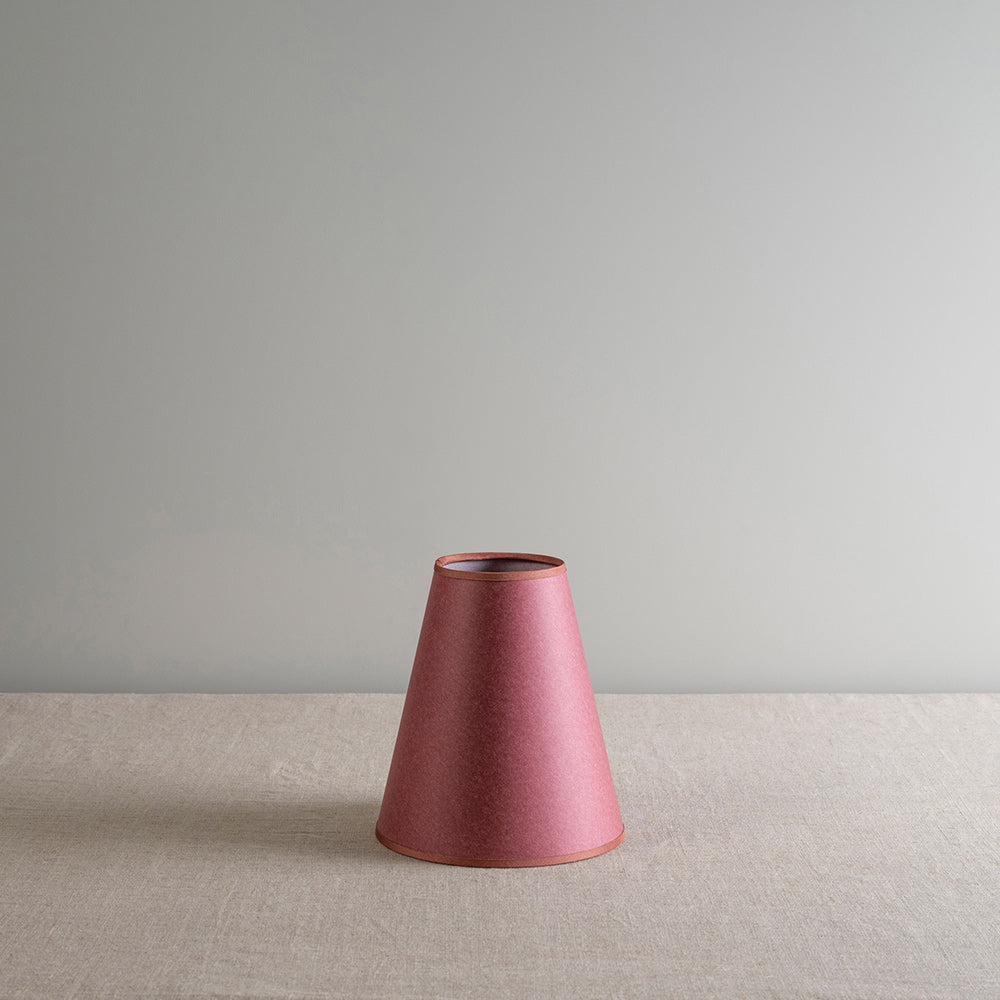 Ditsy Tall Tapered Lamp Shade in Burgundy with Pink Trim - Nicola Harding