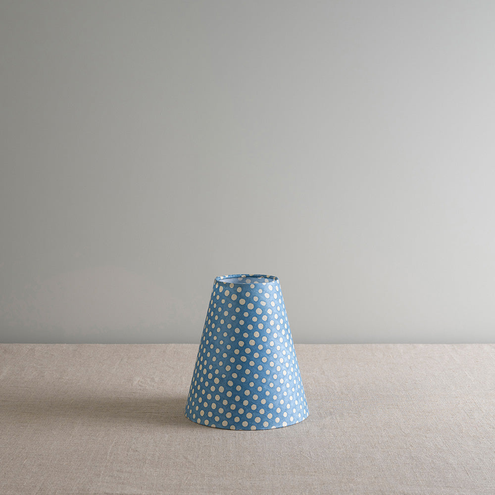 Ditsy Tall Tapered Lamp Shade in Dotty Sky Blue - Nicola Harding