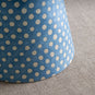 Ditsy Tall Tapered Lamp Shade in Dotty Sky Blue, Closeup - Nicola Harding