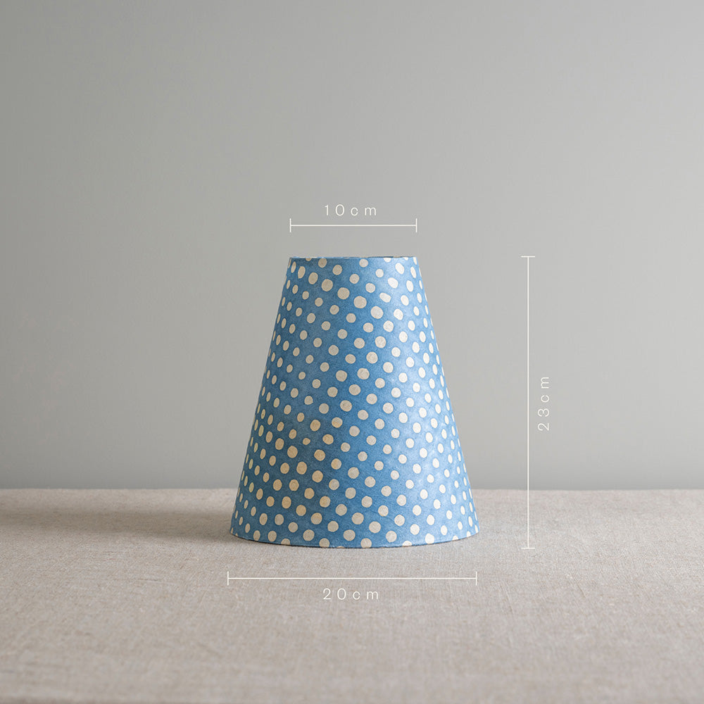 Ditsy Tall Tapered Lamp Shade in Dotty Sky Blue