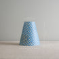 Measurements in 'cm' of Ditsy Tall Tapered Lamp Shade in Dotty Sky Blue, Height is 23cm, Top-Width is 10cm an - Nicola Harding Bottom, Width is 20cm - By NiX