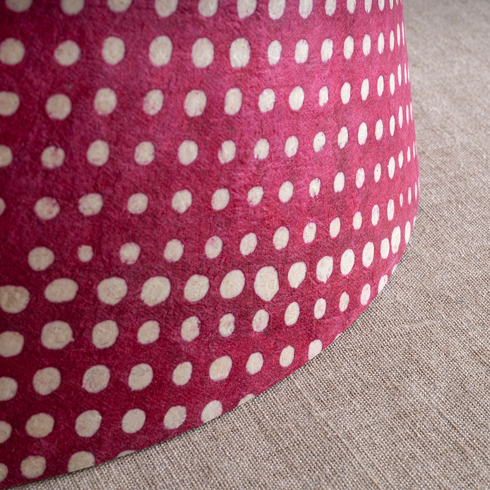 Humbug Straight Empire Batik Paper Lamp Shade in Dotty Maroon, Closeup - Nicola Harding