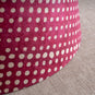 Humbug Straight Empire Batik Paper Lamp Shade in Dotty Maroon, Closeup - Nicola Harding