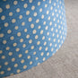 Humbug Straight Empire Batik Paper Lamp Shade in Dotty Sky Blue, Closeup - Nicola Harding