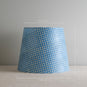 Measurements in 'cm' Unit of Humbug Straight Empire Batik Paper Lamp Shade in Dotty Sky Blue, Height is 33cm, Top-Width is 33.5cm and Bottom Width is 40cm - Nicola Harding