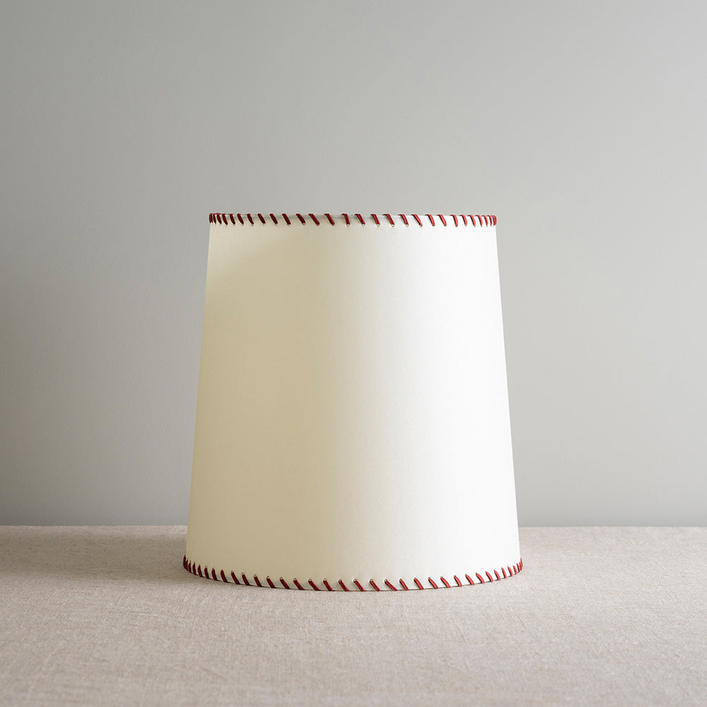 Empire Natural Parchment Lamp Shade with Maroon Stitching - By NiX