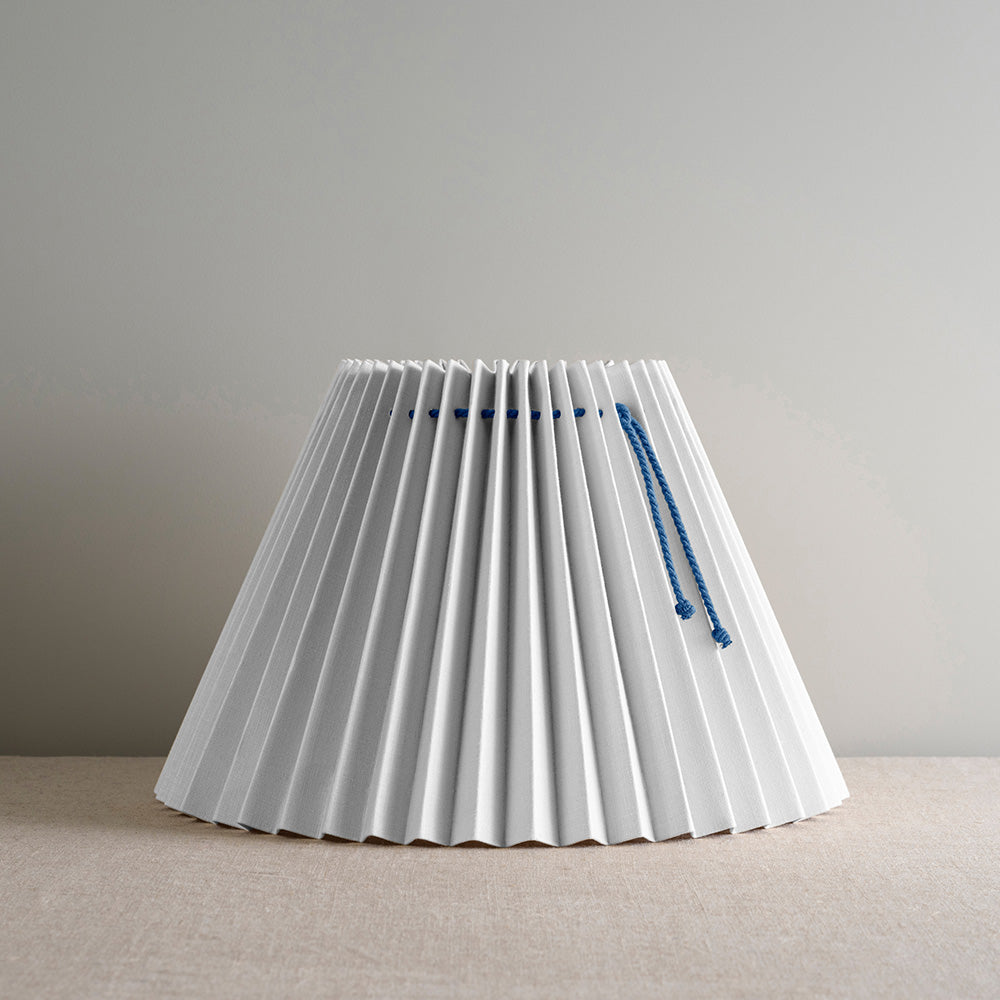 Sunburst Concertina Natural Pleat Lamp Shade with Peacock Blue Cord