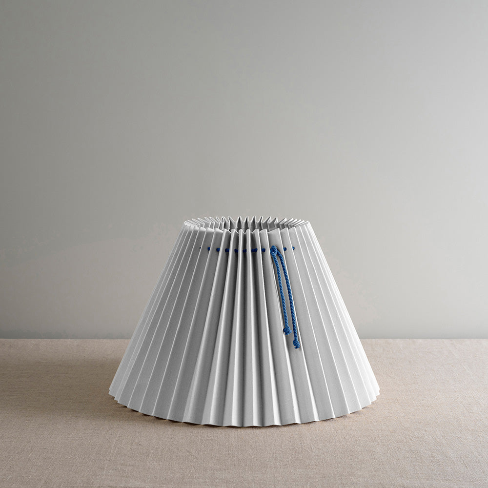 Sunburst Concertina Natural Pleat Lamp Shade with Peacock Blue Cord - By NiX