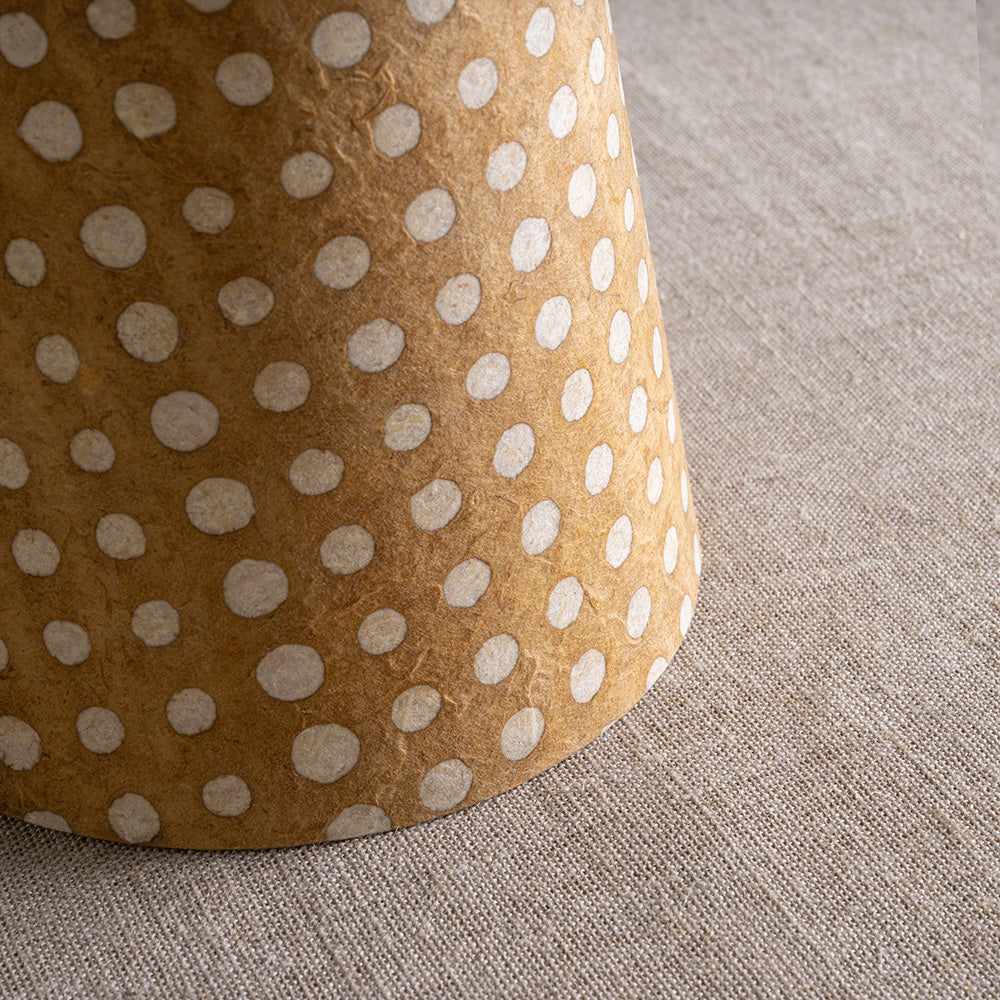 To The Point Batik Paper Empire Lamp Shade in Spotty Dotty Tan, Closeup - By NiX