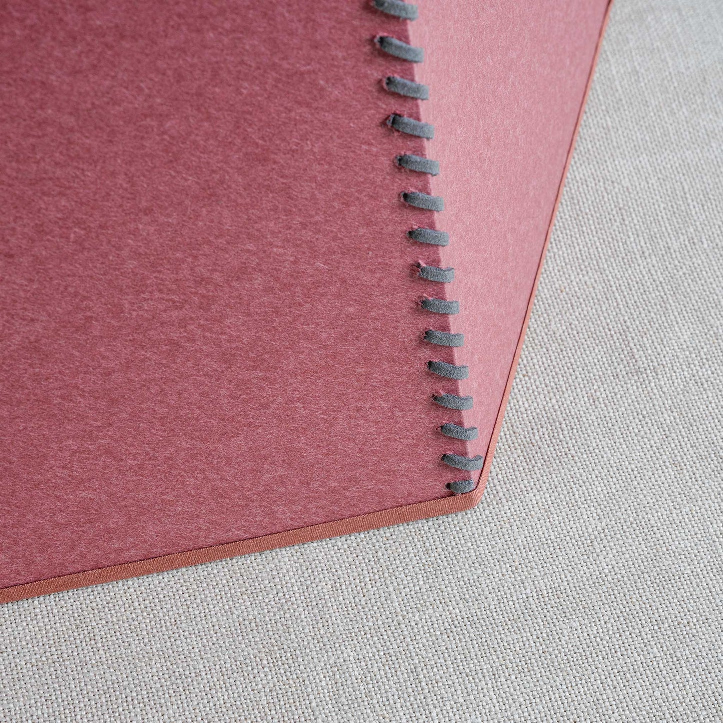 Townhouse Hexagonal Lamp Shade in Burgundy with Pink Trim & Stitching