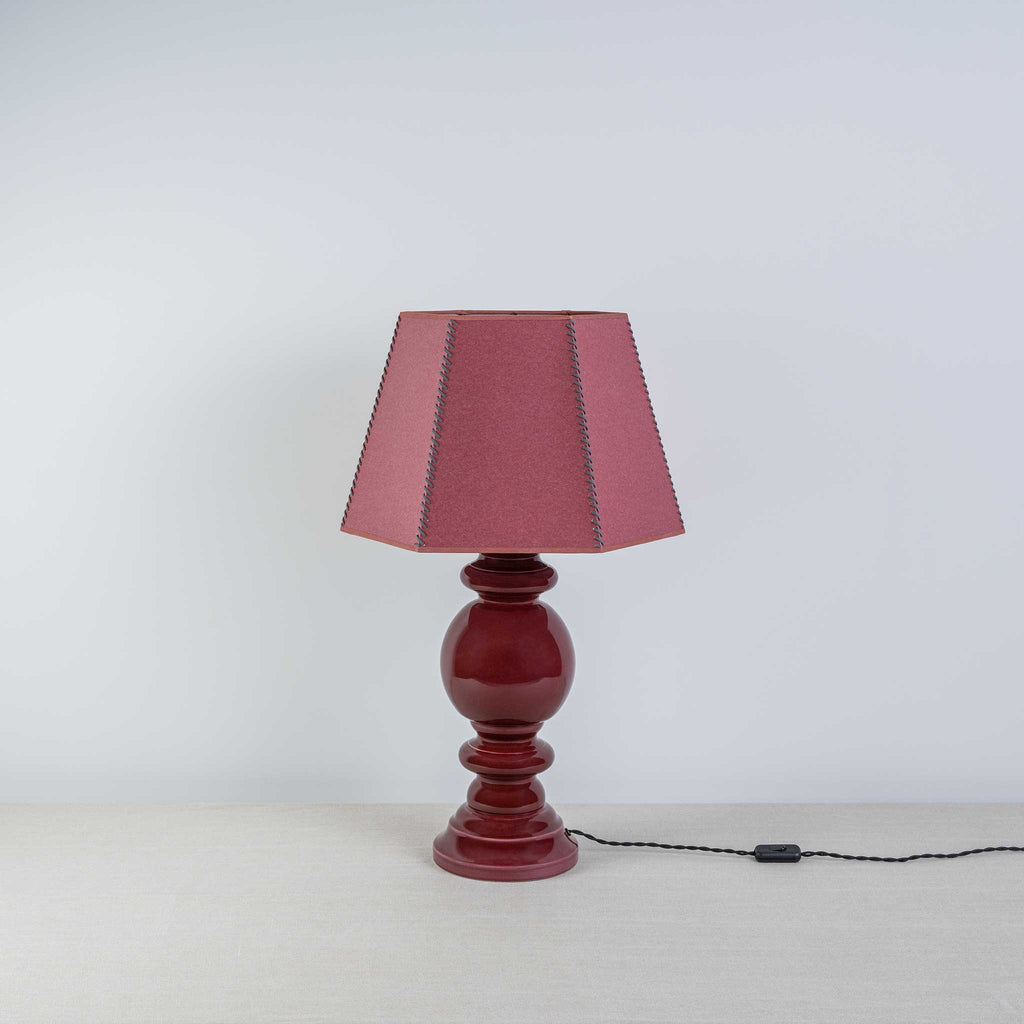 Townhouse Hexagonal Lamp Shade Burgundy - Nicola Harding