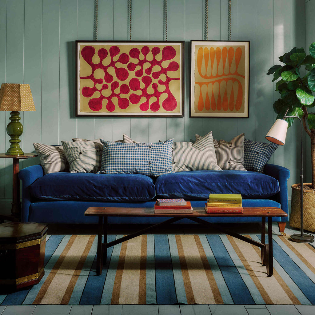 Edwardian style sofa lifestyle view Living room setting featuring luxury sofa by Nicola Harding