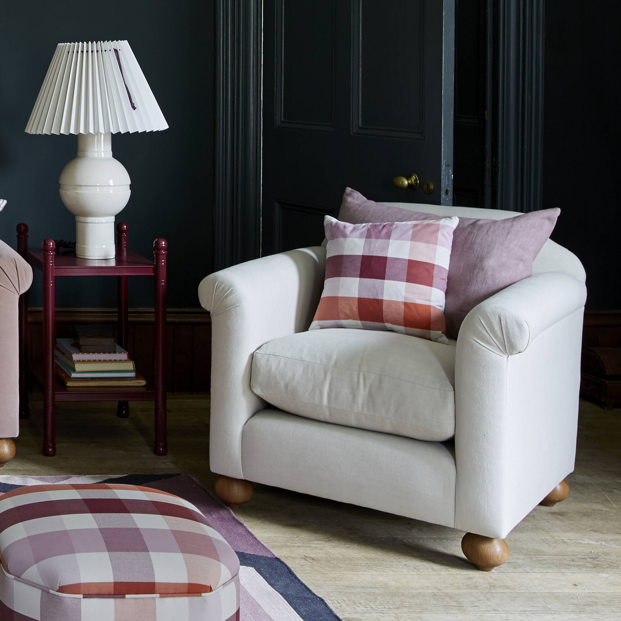 Dolittle Armchair in Intelligent Velvet Mineral
