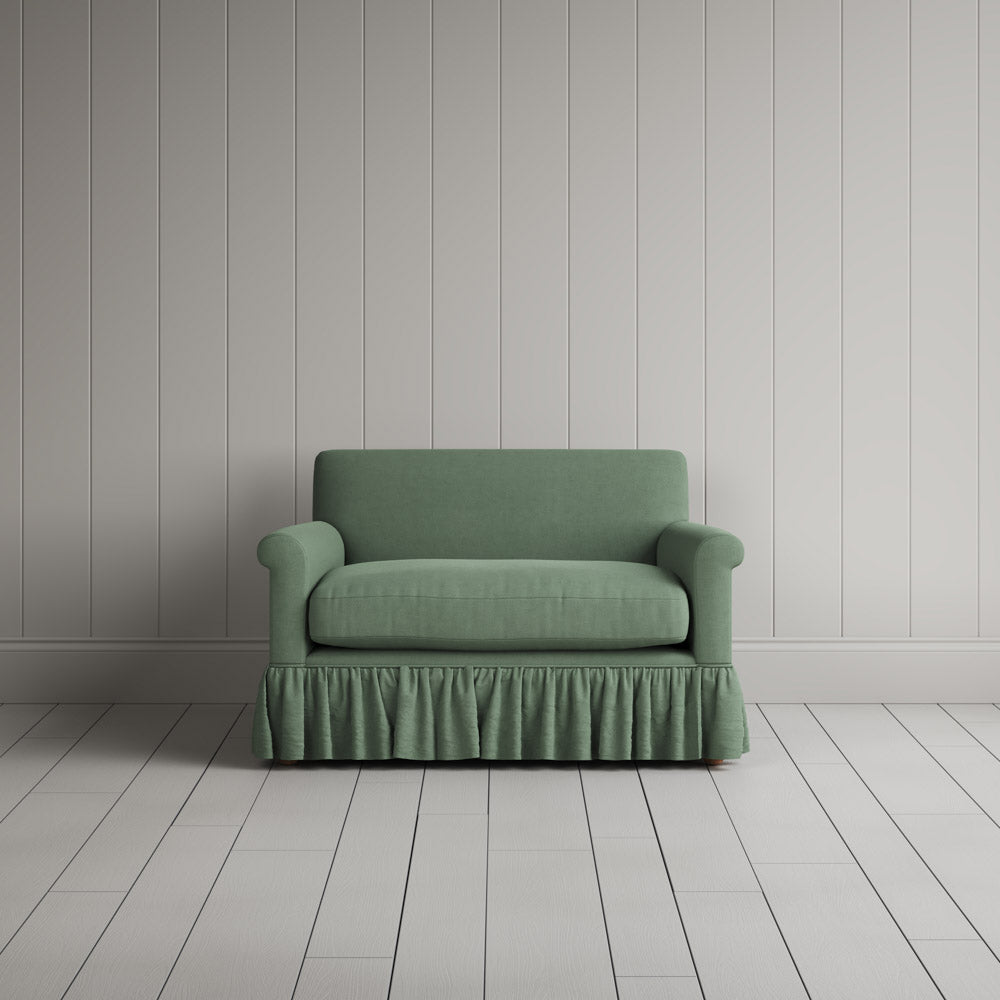 Curtain Call Love Seat in Laidback Linen Moss