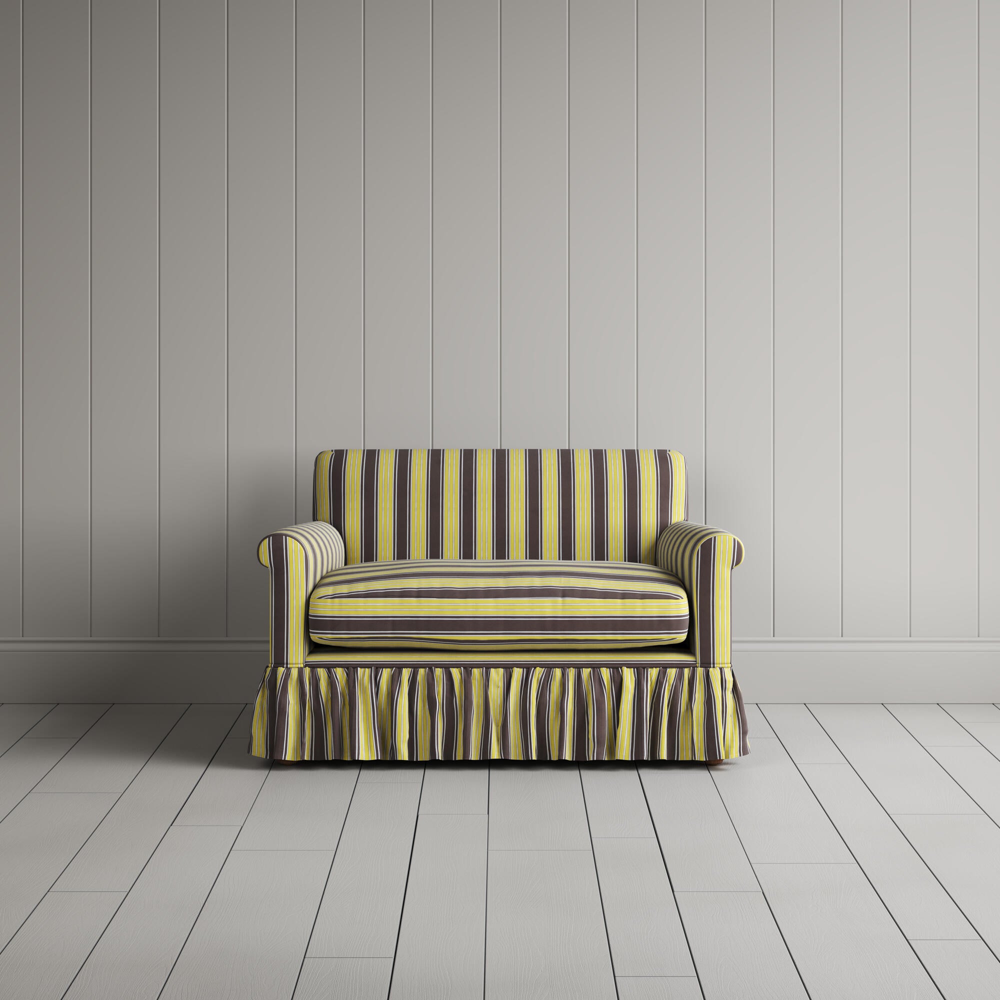 Curtain Call Love Seat in Regatta Cotton, Custard