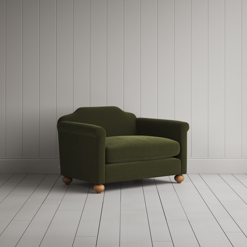 Dolittle Love Seat in Intelligent Velvet Juniper
