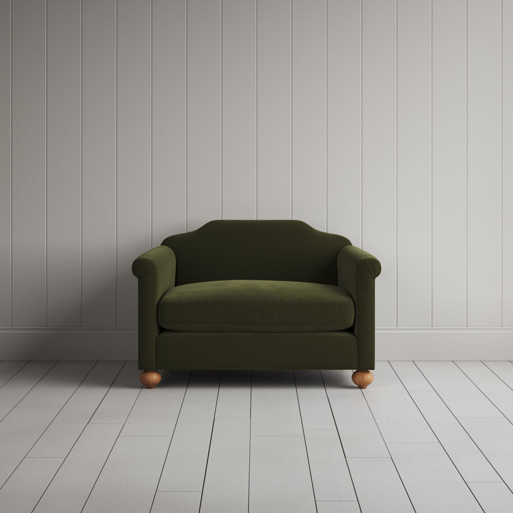 Dolittle Love Seat in Intelligent Velvet Juniper