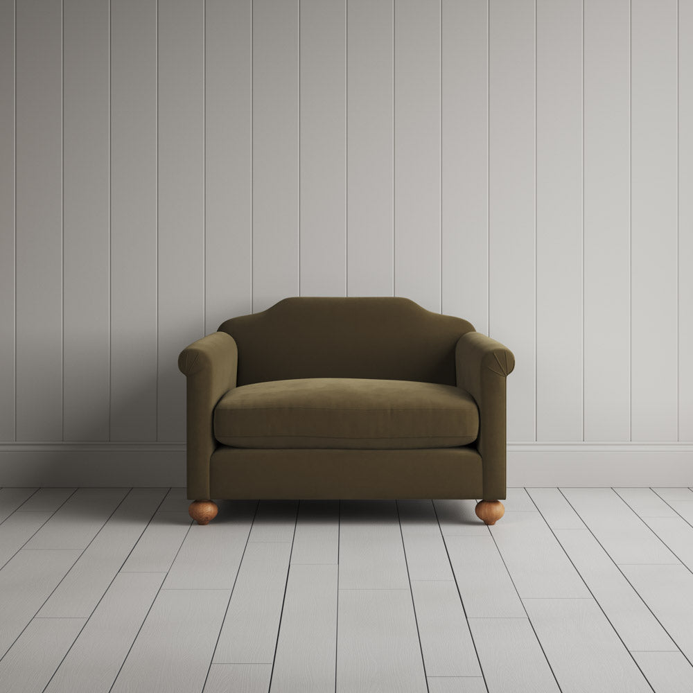 Dolittle Love Seat in Intelligent Velvet Sepia