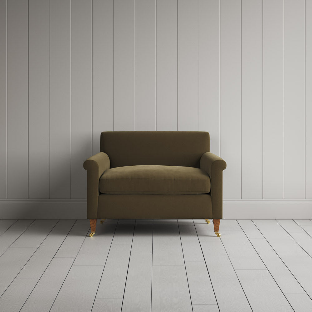 Idler Love Seat in Intelligent Velvet Sepia