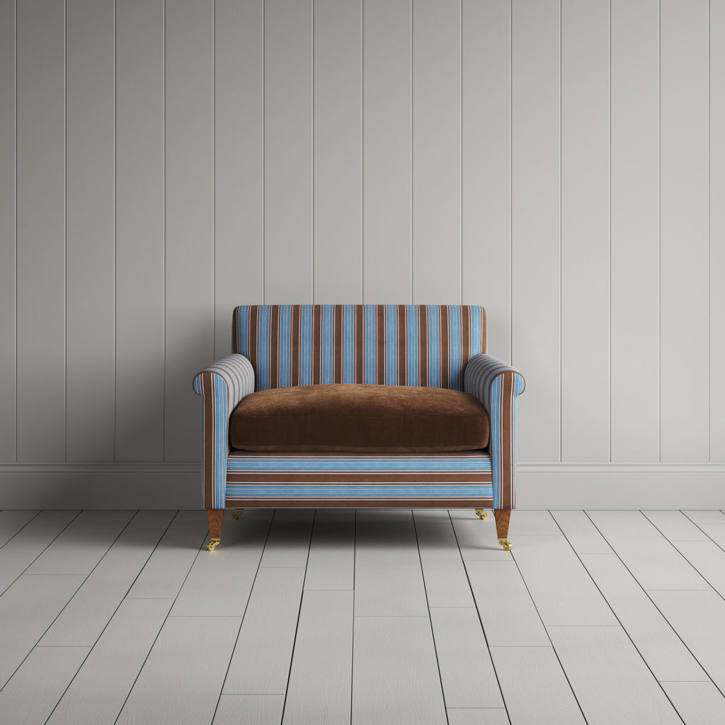 Idler Love Seat in Regatta Blue Frame and Classic Corduroy Tobacco Seat