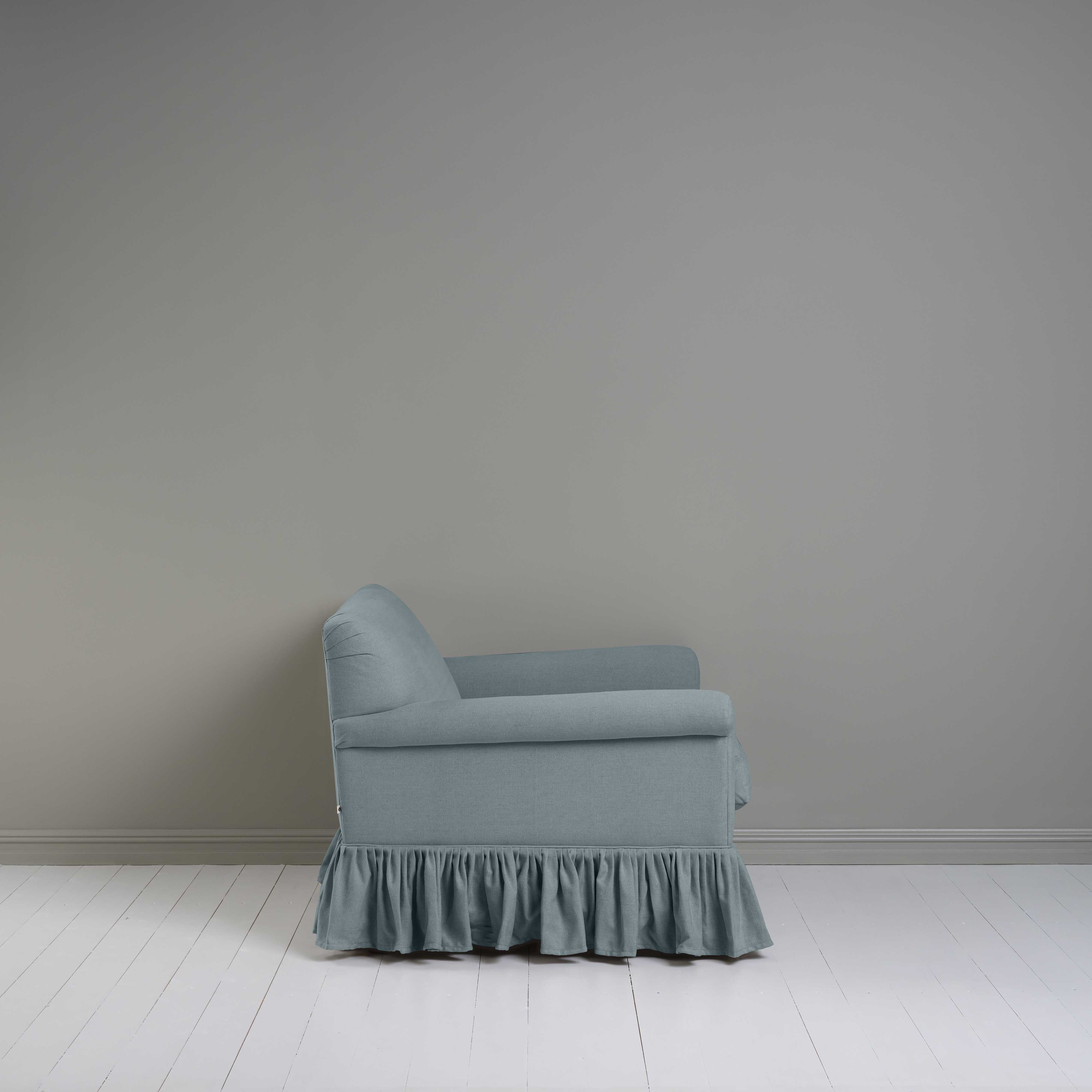  Curtain Call Love Seat in Laidback Linen Cerulean 