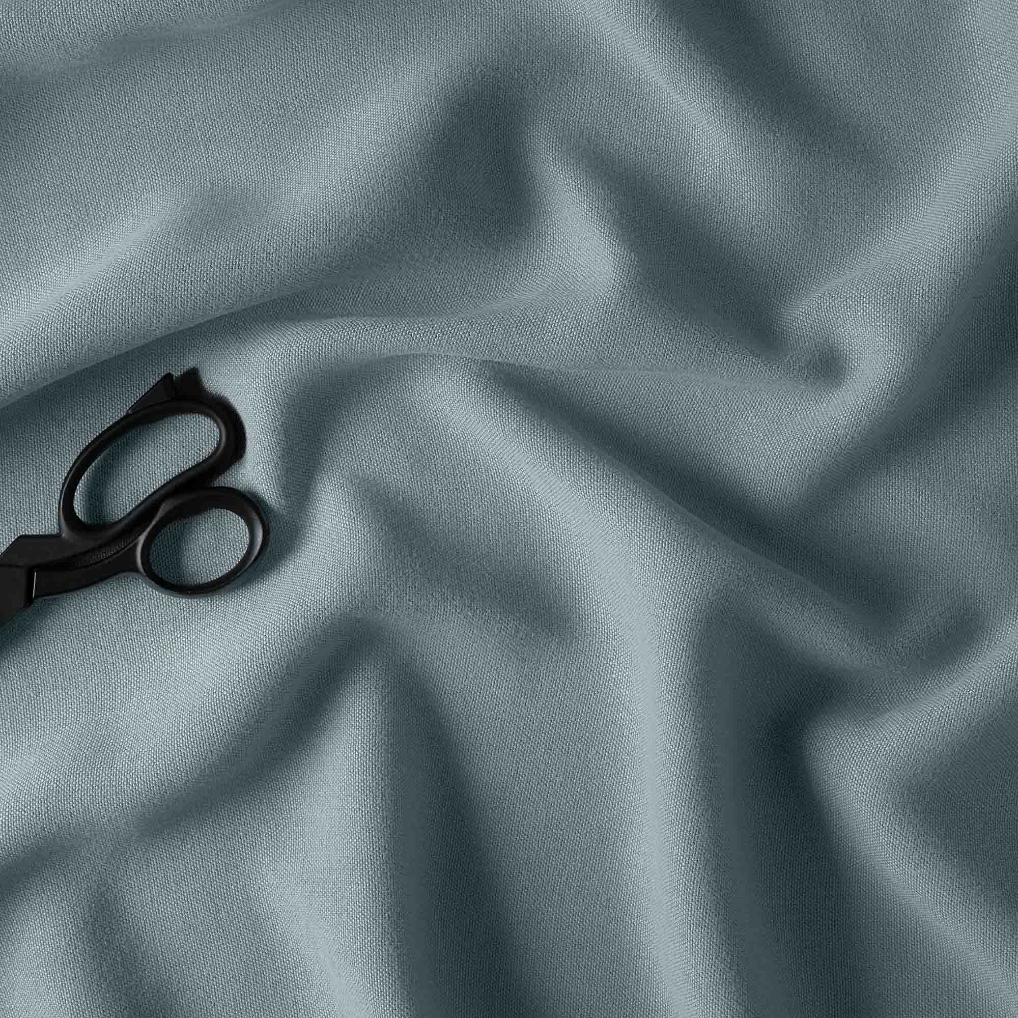 Laidback Linen Cerulean Fabric With Scissor - Nicola Harding