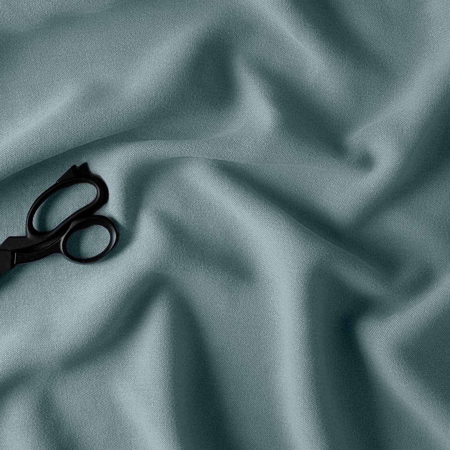 Laidback Linen Cerulean Fabric With Scissor - Nicola Harding