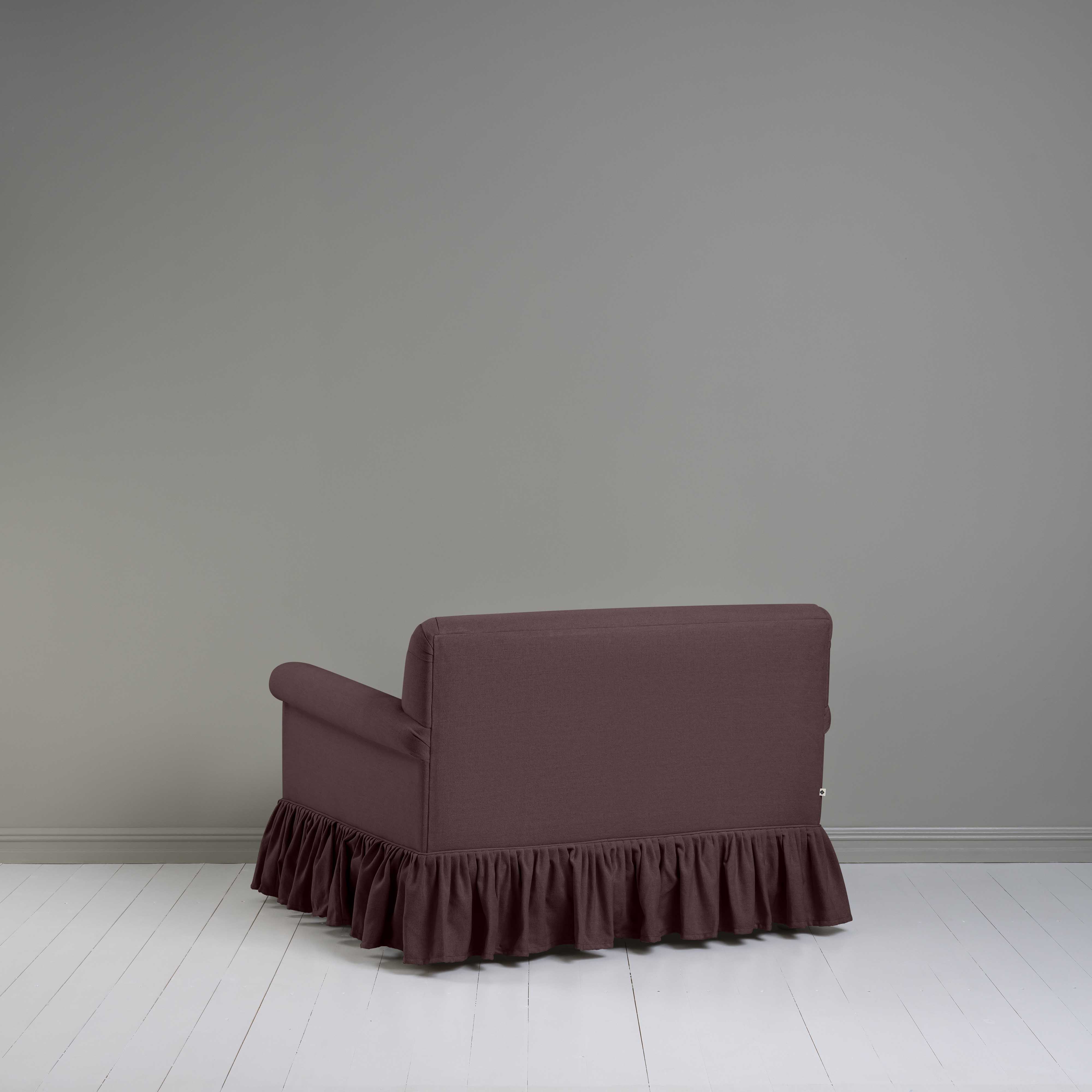 Back View of Curtain Call Love Seat in  Purple(Damson) - Nicola Harding & Co.