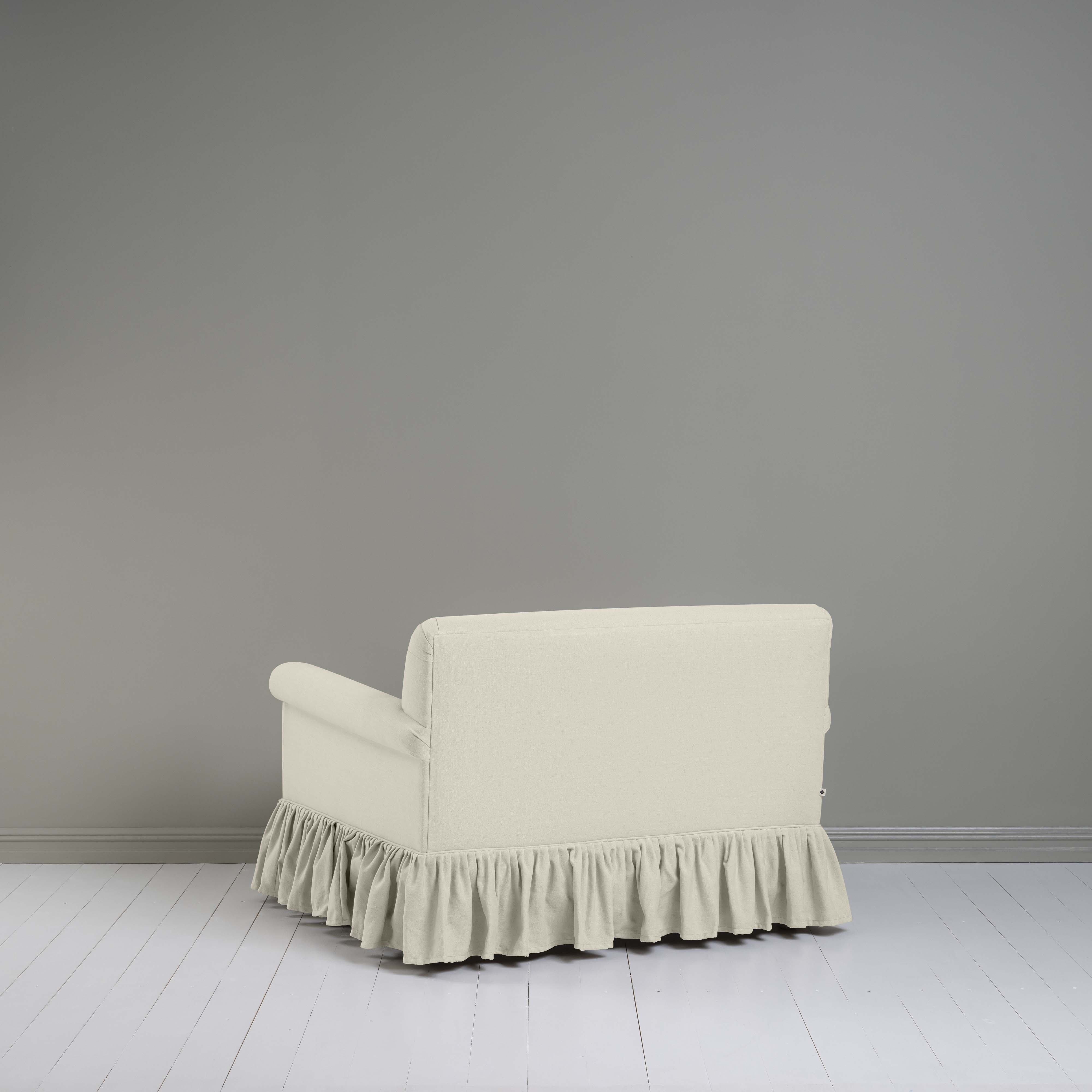 Back View of Curtain Call Love Seat in white(Dove) Color - By NiX