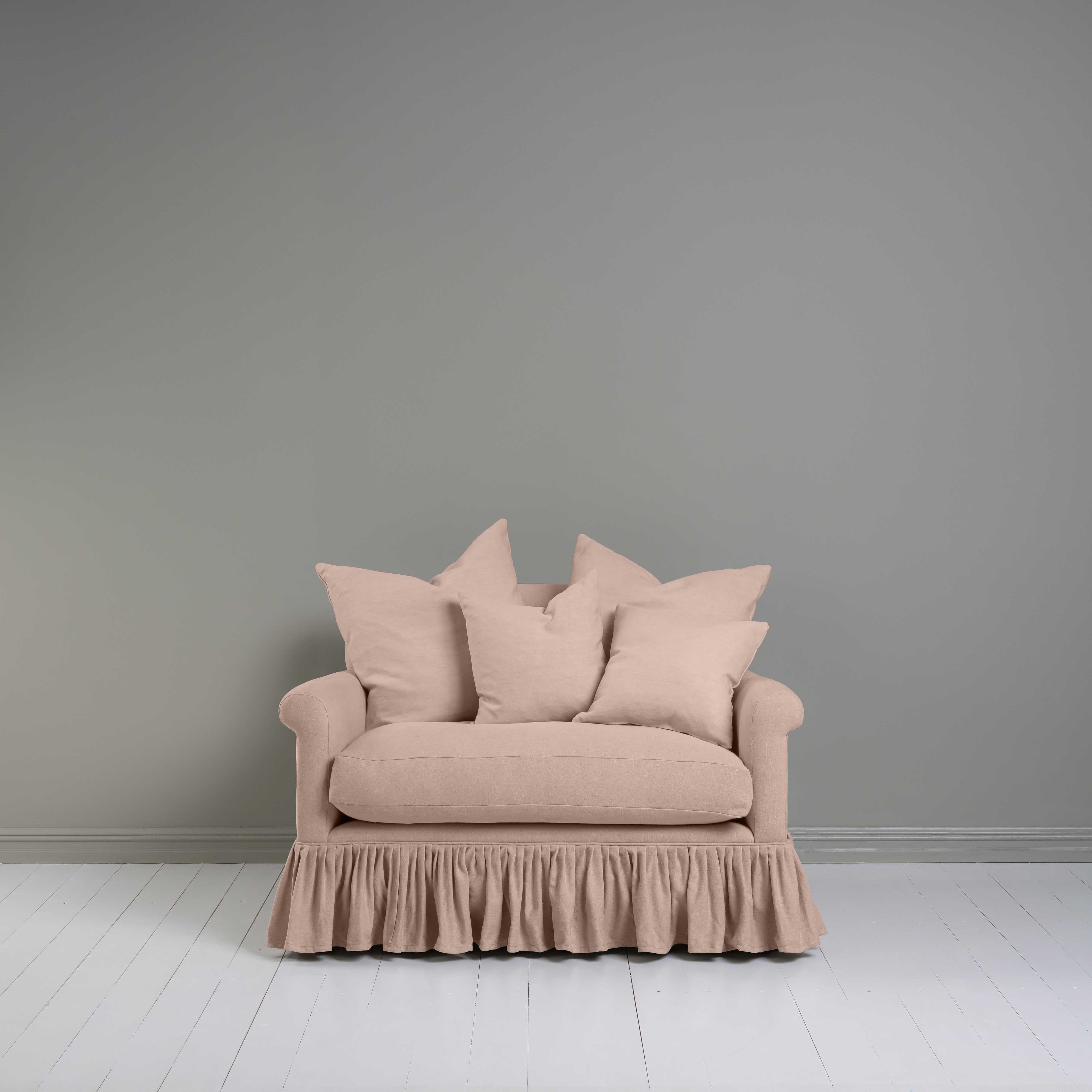  Curtain Call Love Seat in Laidback Linen Dusky Pink 