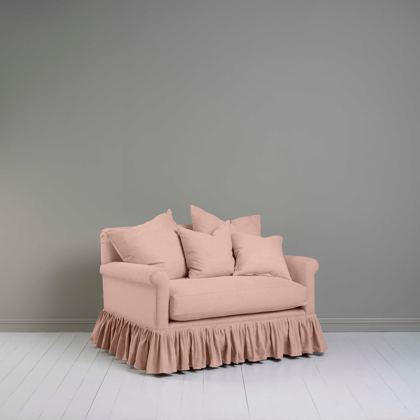 Curtain Call Love Seat in Laidback Linen Dusky Pink