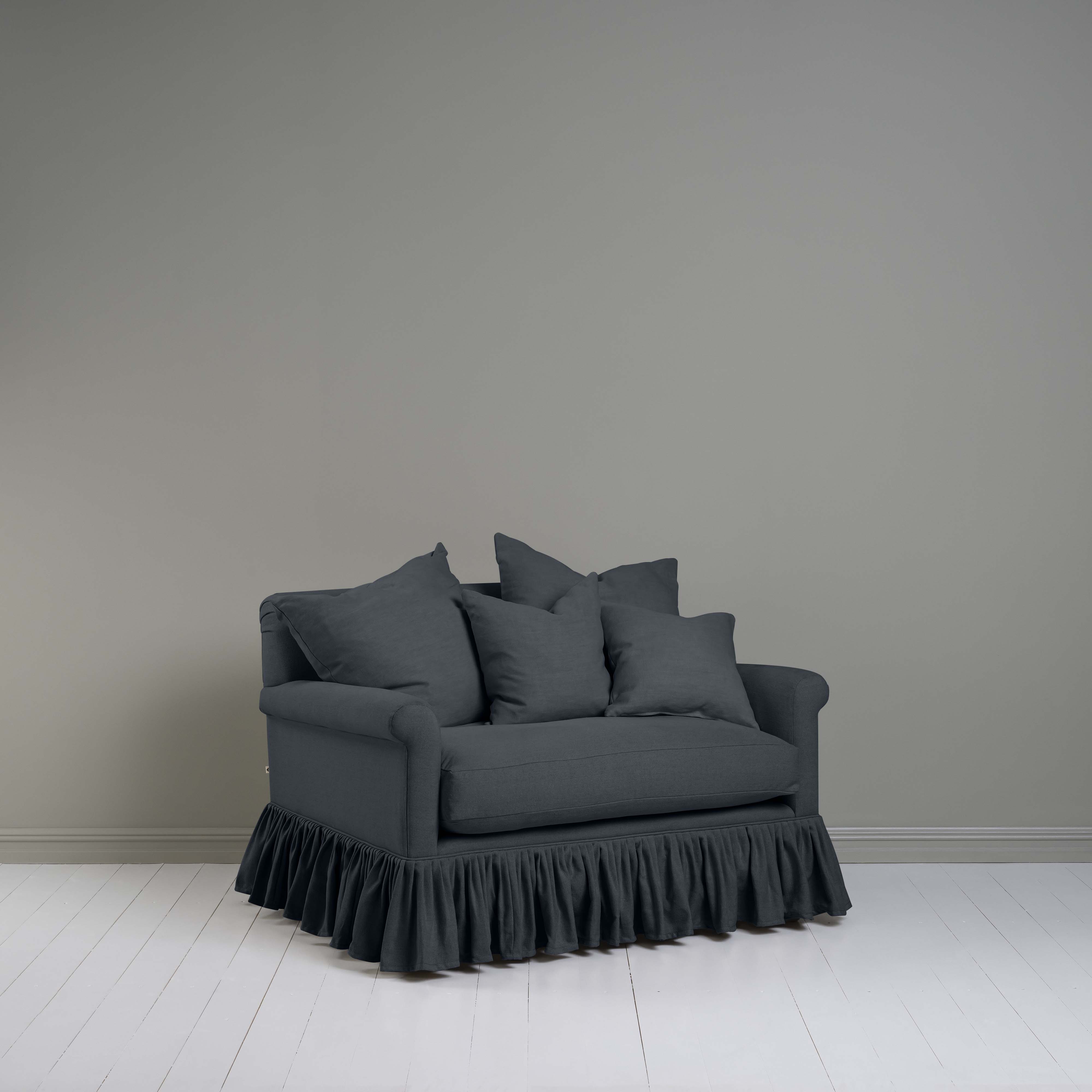 Curtain Call Love Seat in Black With 4 Matching Cushions - By Nicola Harding & Co.