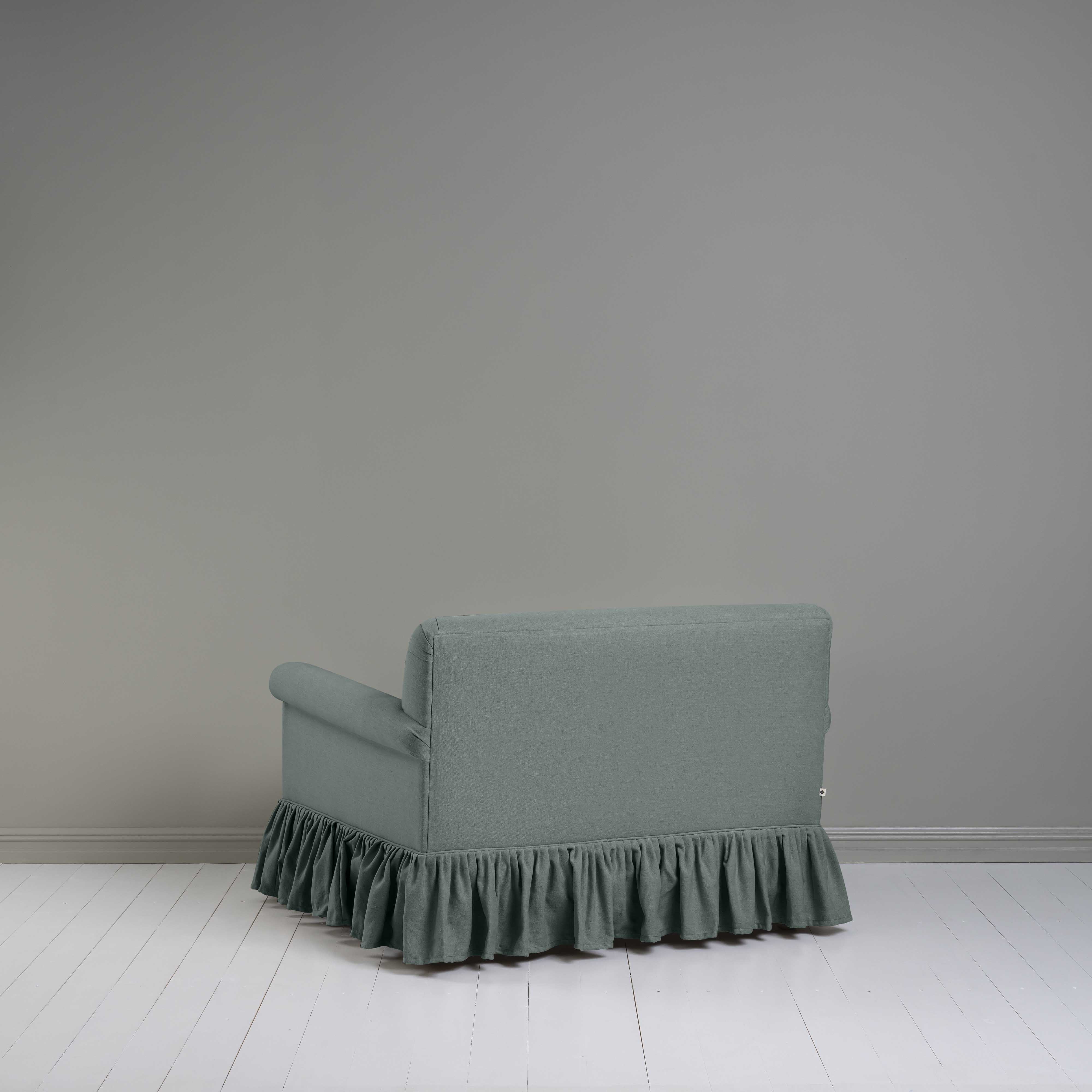 Back View of Curtain Call Love Seat in Blue(Mineral) Color - By NiX