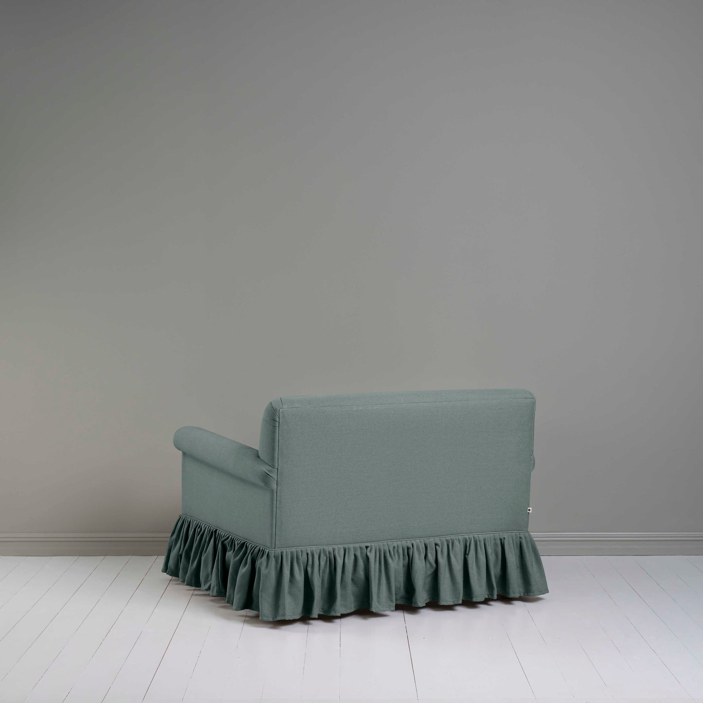 Back View of Curtain Call Love Seat in Blue(Mineral) Color - By NiX