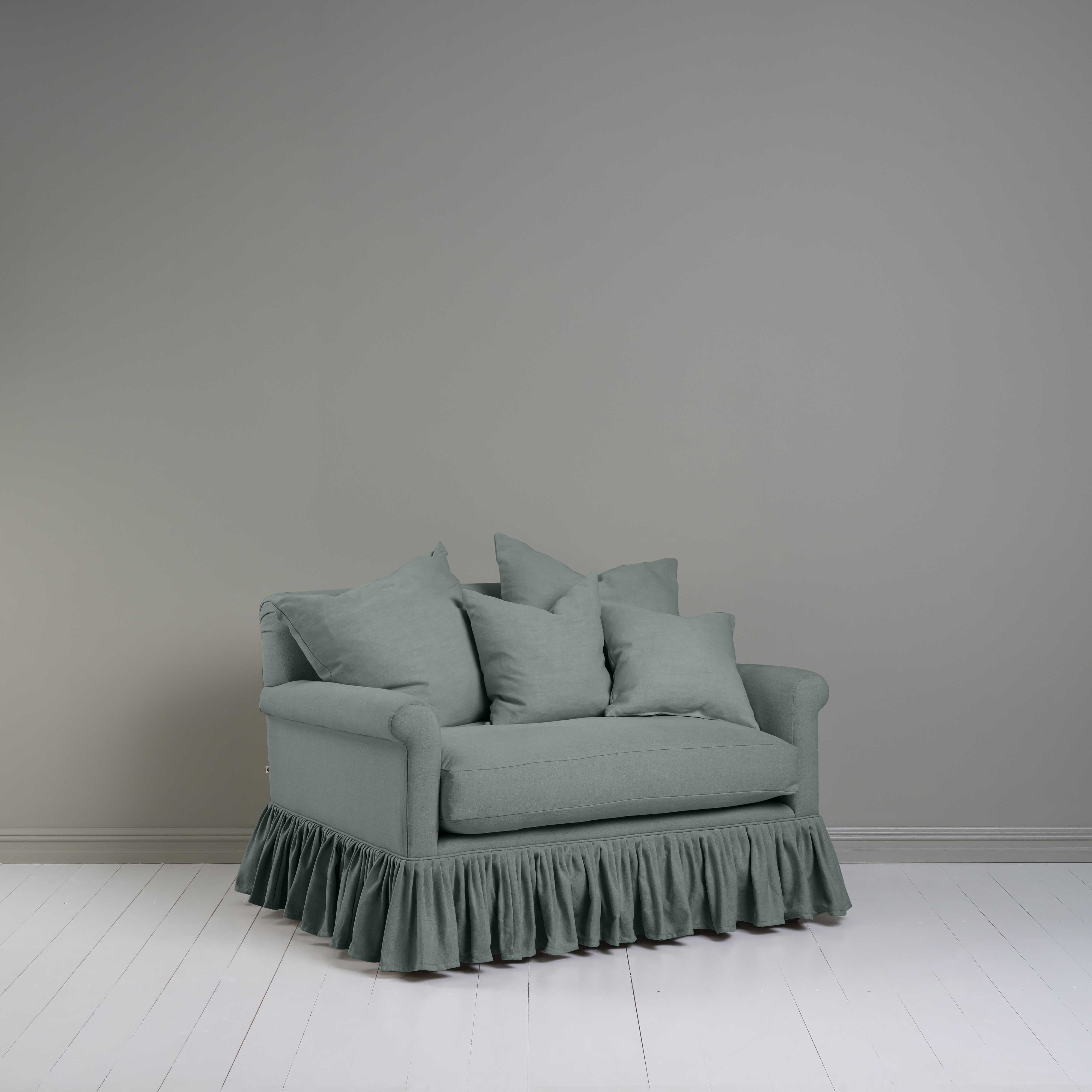 Curtain Call Love Seat in Blue(Mineral) Color WIth Matching Cushions - NiX