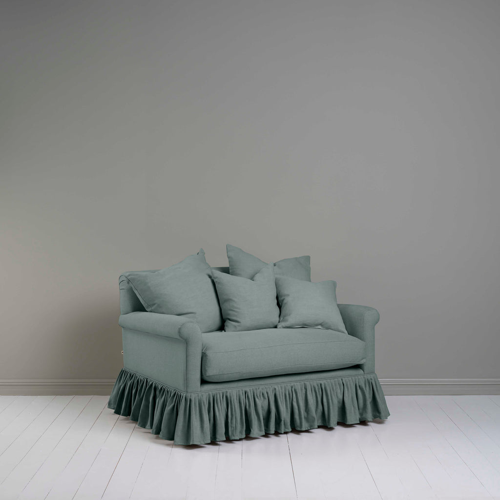 Curtain Call Love Seat in Blue(Mineral) Color WIth Matching Cushions - NiX