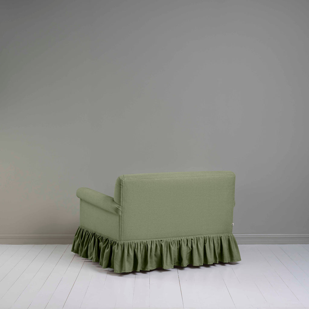 Back View of Curtain Call Love Seat in Green(Moss)