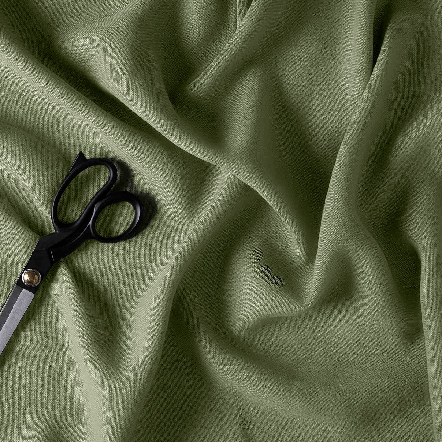 Laidback Linen Green(Moss) With Scissor on it - Nicola Harding