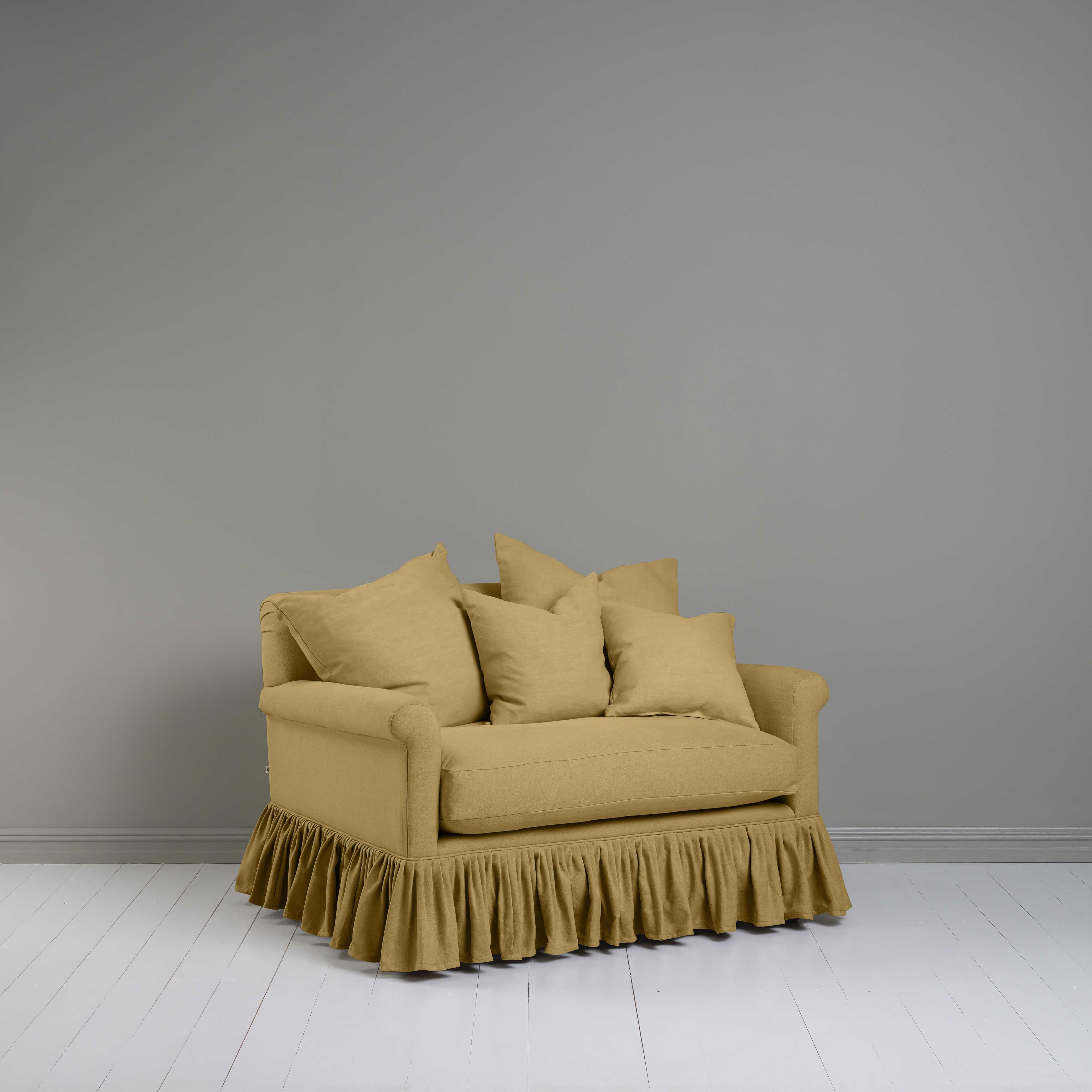 Curtain Call Love Seat in Yellow(Ochre) With Matching Cushions - NiX