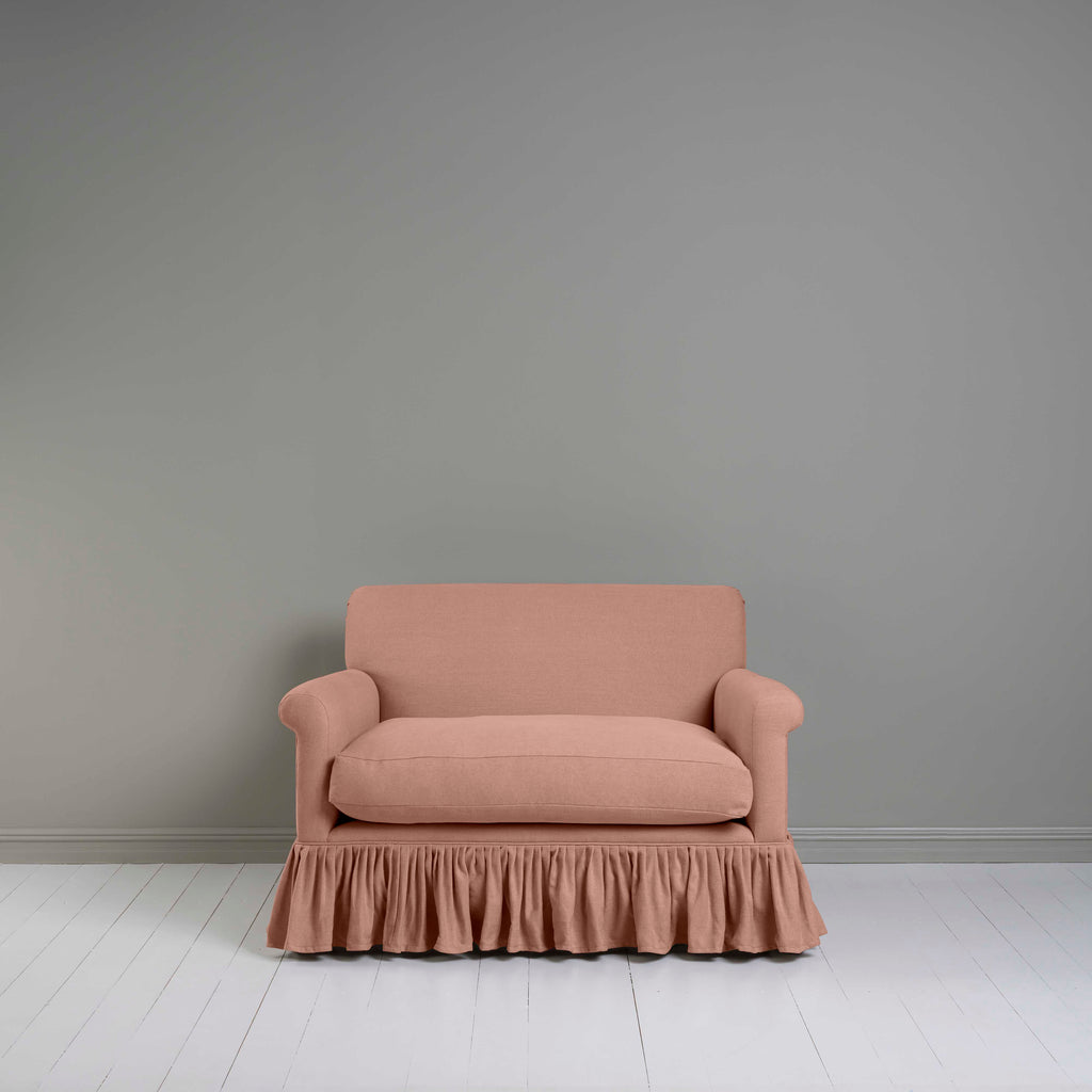 Front View of Curtain Call Love Seat in Pink(Roseberry)