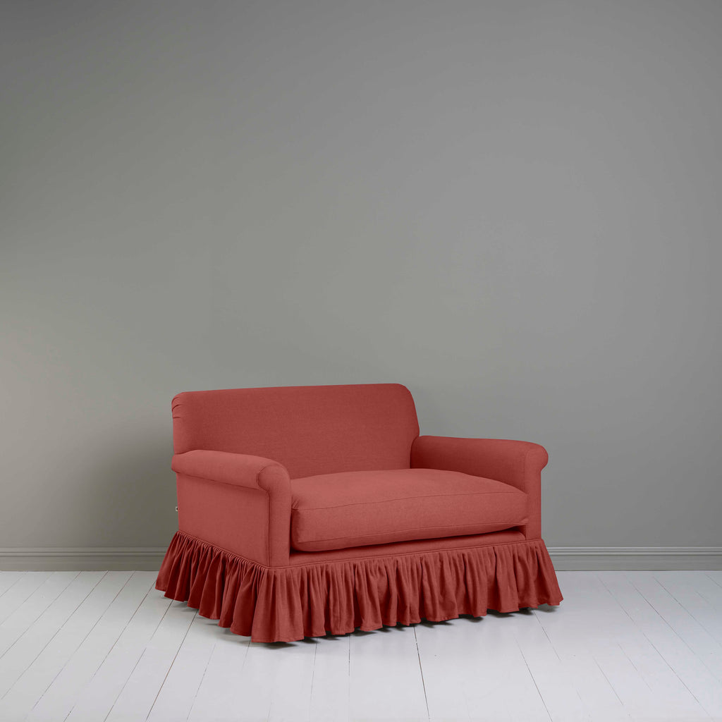  Curtain Call Love Seat in Laidback Linen Rouge 