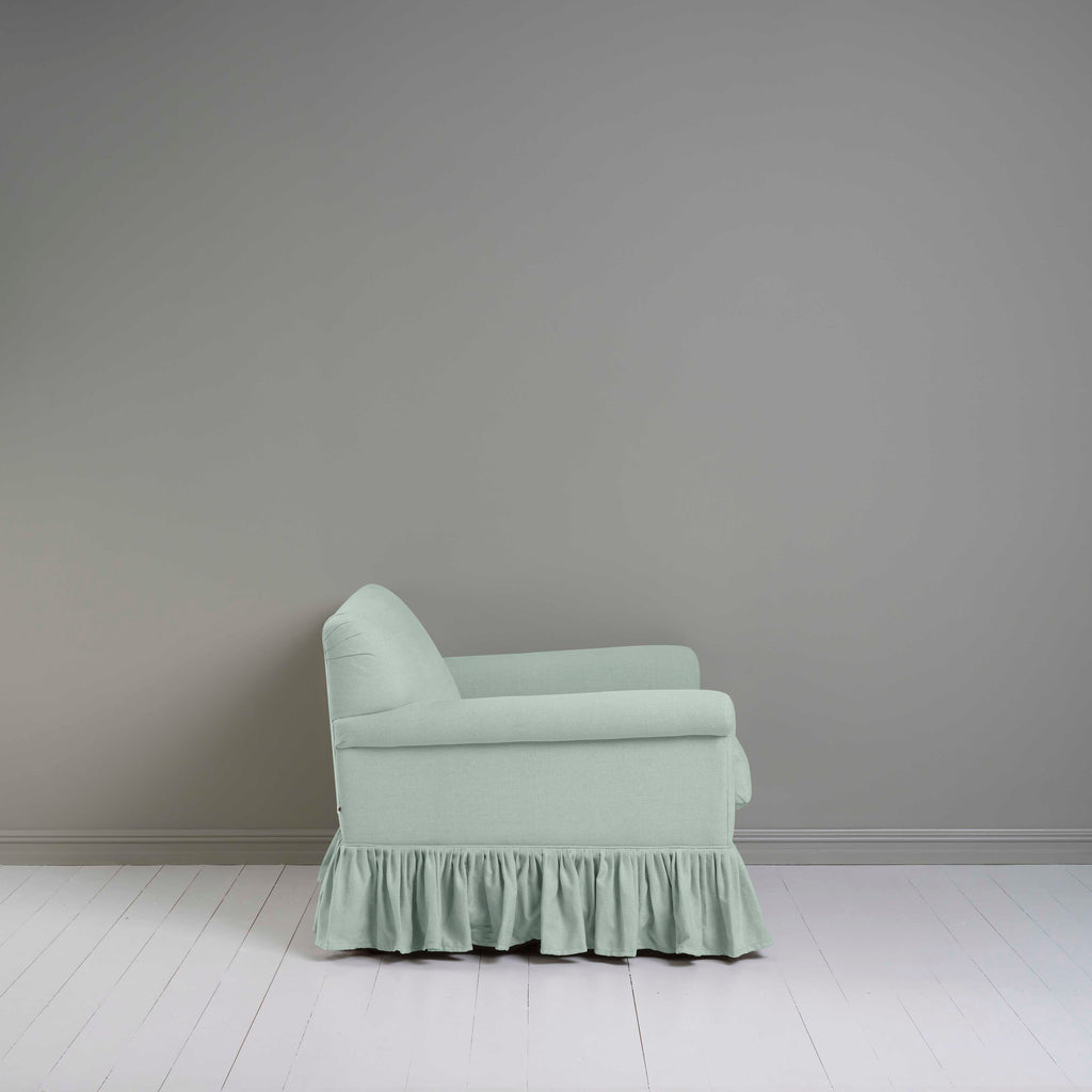 Side View of Curtain Call Love Seat in Sky Blue Color - NiX