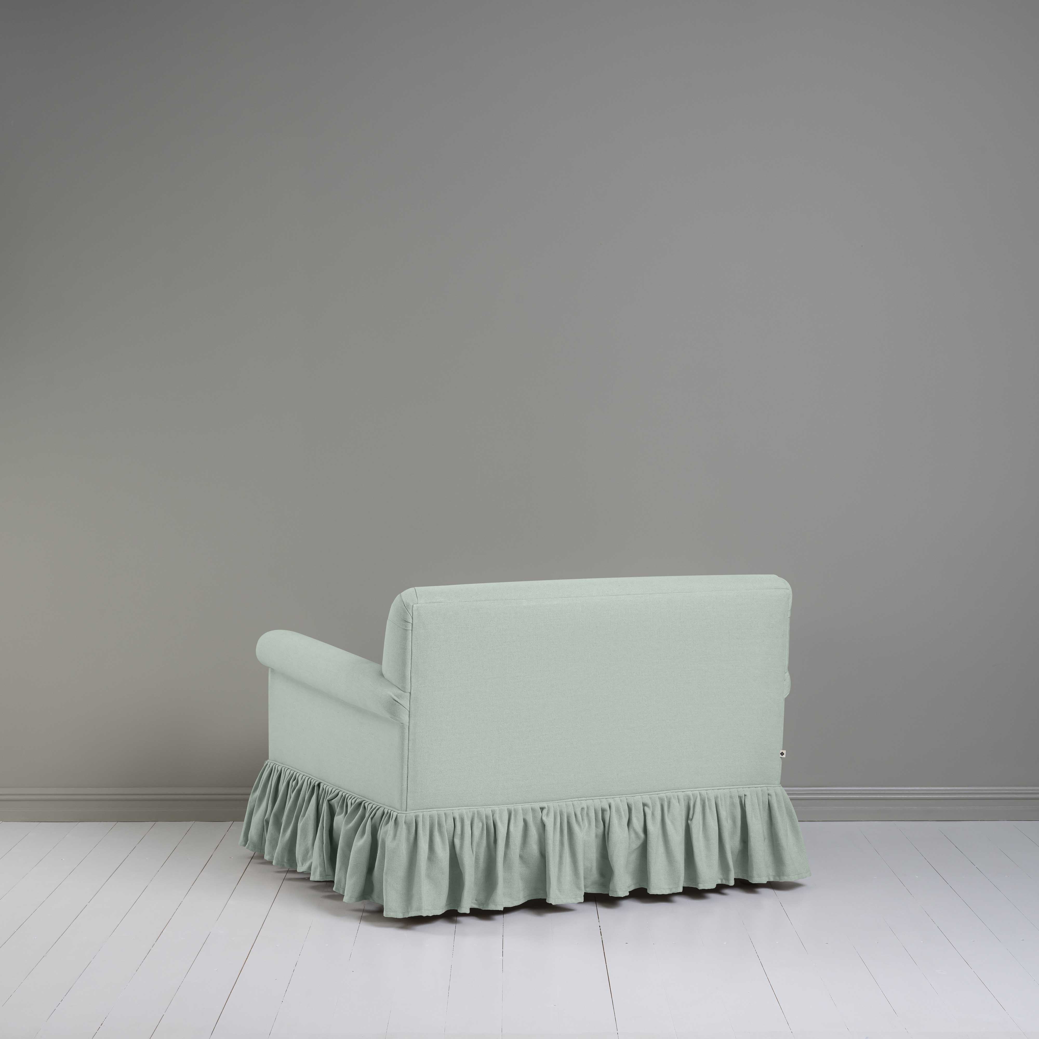 Back View of Curtain Call Love Seat in Sky Blue Color - NiX