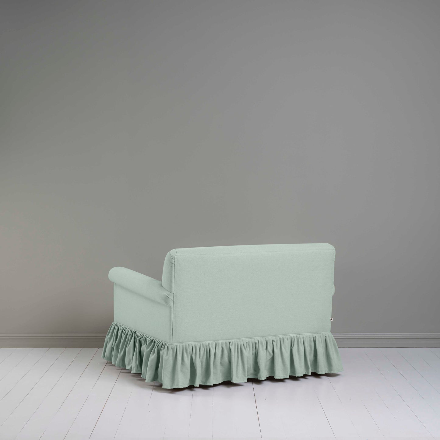 Back View of Curtain Call Love Seat in Sky Blue Color - NiX