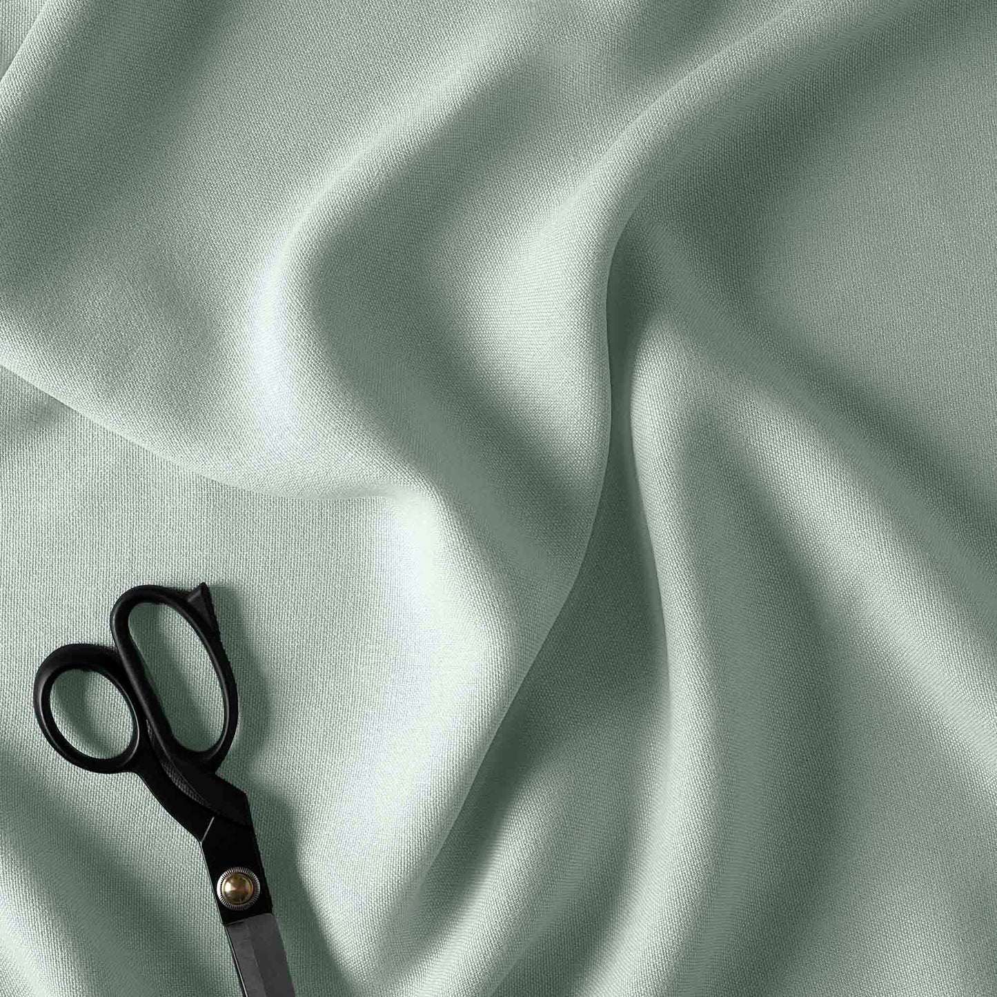 Laidback Linen Sky Blue Fabric With Scissor on it - Nicola Harding & Co.