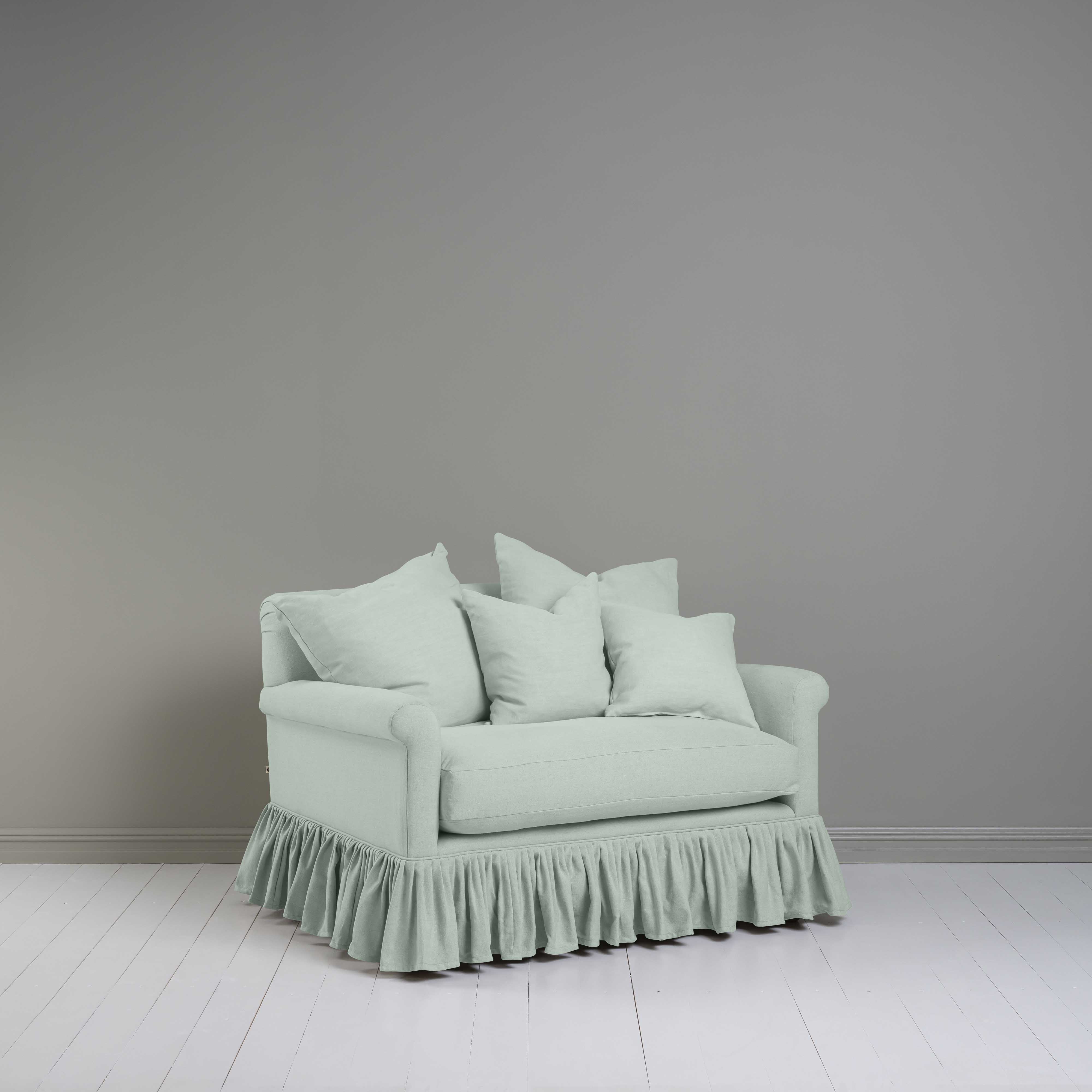 Curtain Call Love Seat in Sky Blue Color With Matching Cushions - NiX
