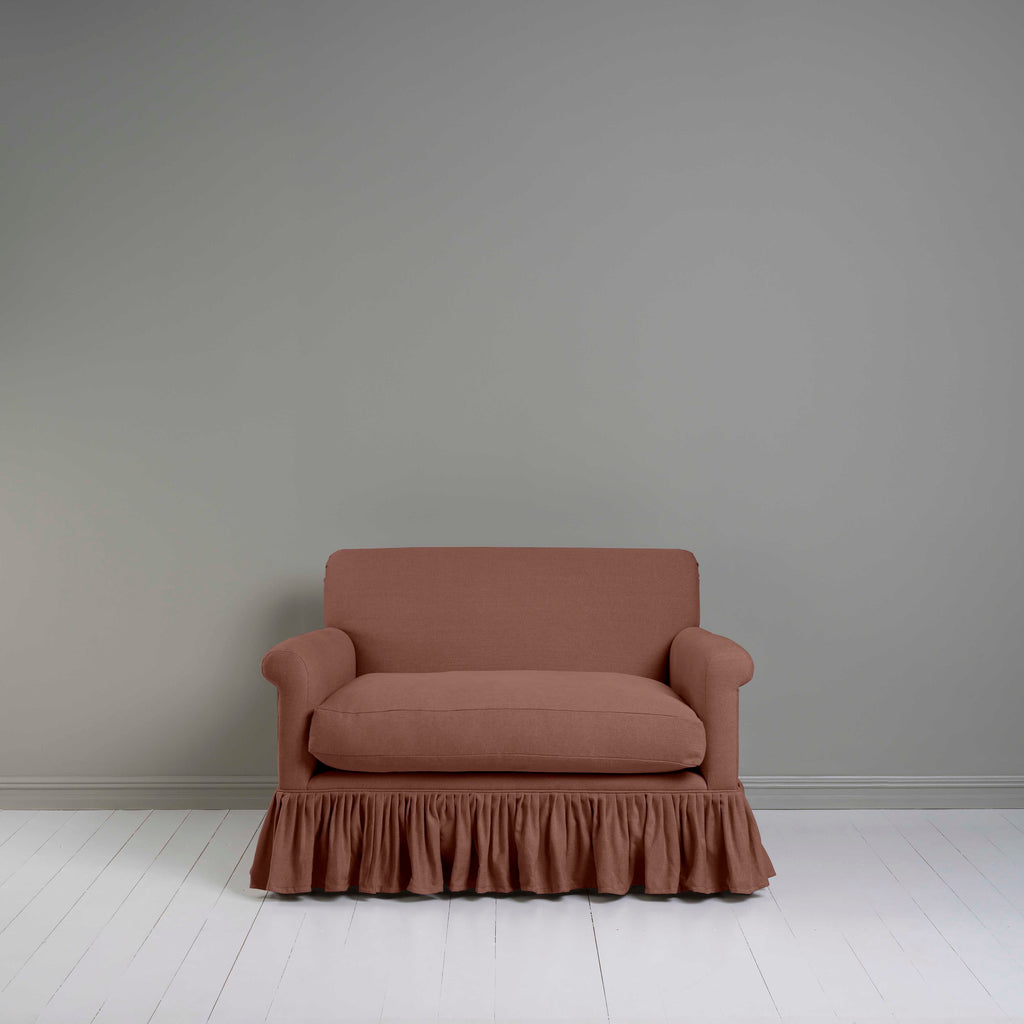 Front View of Curtain Call Love Seat in Pink(Sweet Briar) - By NiX