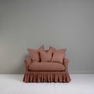 Front View of Curtain Call Love Seat in Pink(Sweet Briar) With Matching Cushions - By NiX