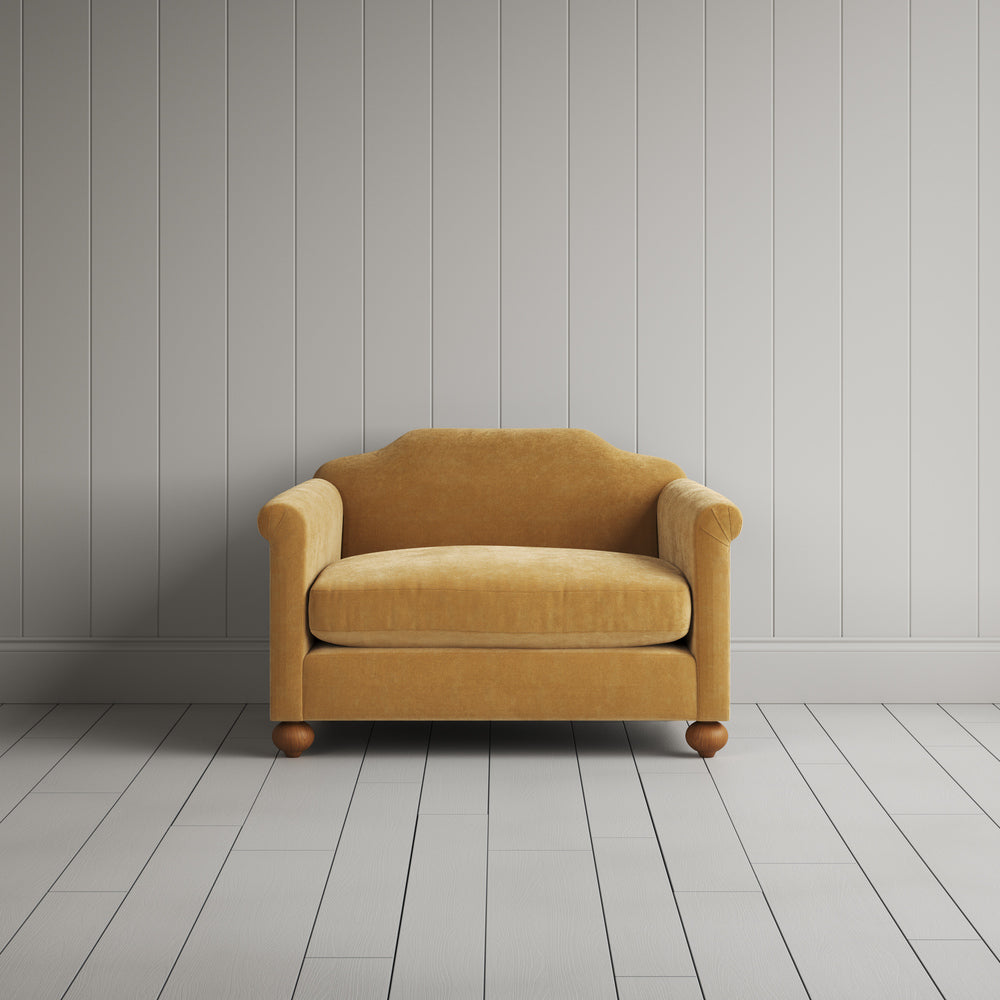 Front View of Dolittle Love Seat in Classic Corduroy Wheat