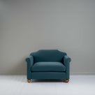 Dolittle Love Seat in Intelligent Velvet Aegean, Front View - Nicola Harding